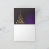 Carte Motif de Noël violet foncé avec Noël doré (Intérieur)