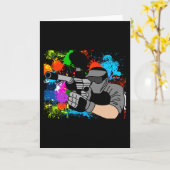 Carte Motif de Paintball coloré (Fleur jaune)