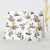Carte Motif de Panda (Fleur jaune)