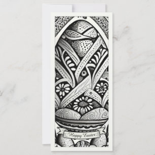 Carte Motif de Pâques b/w dessin animé avec oeufs de Pâq
