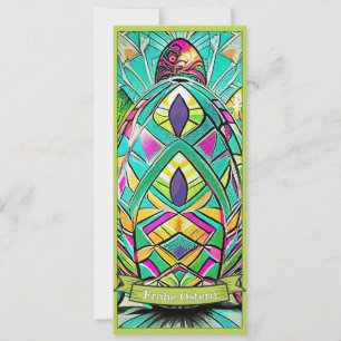 Carte Motif de Pâques en cartoon coloré avec œufs de Pâq