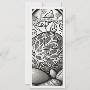 Carte Motif de Pâques monochrome Cartoon avec œufs de Pâ