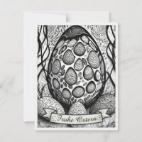 Motif de Pâques monochrome Cartoon avec œufs de Pâ