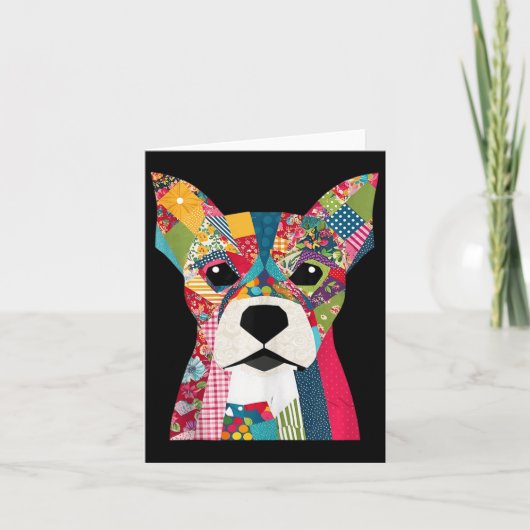 Carte Motif de patchwork Chien pour amateur de patchwork (Devant)