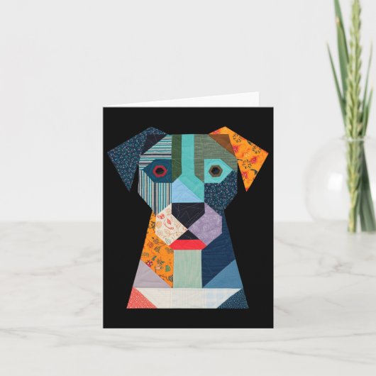 Carte Motif de patchwork Chien pour amateur de patchwork (Devant)