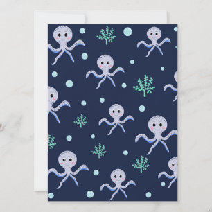 Carte Motif de Pieuvre Mignonne