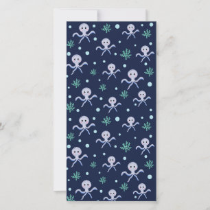 Carte Motif de Pieuvre Mignonne