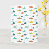 Carte Motif de poisson de mer profond sous-marin mignon (Fleur jaune)