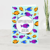 Motif de poissons tropicaux colorés Mer Bleue Anni