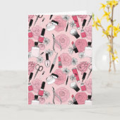 Carte Motif de produits de beauté florale rose (Fleur jaune)