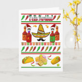 Carte Motif de pull de Noël laid de Navidad Noël (Fleur jaune)