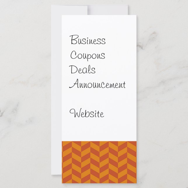 Carte Motif de rayures de zag Zig Zag orange brûlé (Devant)