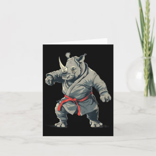 Carte Motif de rhinocéros de karaté Taekwondo Jiu-Jitsu