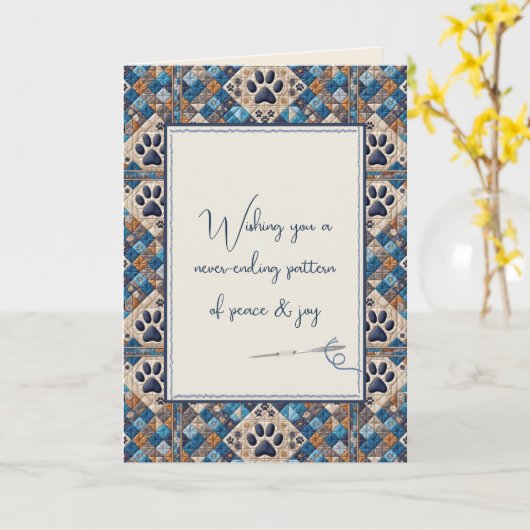 Carte Motif de surface d'impression de chien bleu annive (Fleur jaune)