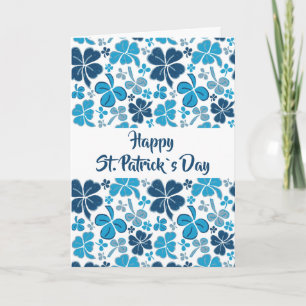 Carte Motif de trèfle bleu Shamrock St. Patrick's Day