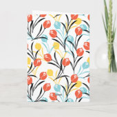 Carte Motif de tulipe vibrant design floral sur fond bla (Dos)