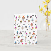 Carte Motif des chiens de fête d'anniversaire (Fleur jaune)