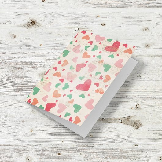 Carte Motif des Coeurs texturés