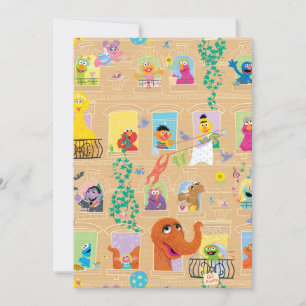 Carte Motif des fenêtres d'appartement de Sesame Street