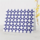 Carte Motif diamant blanc et marine (Fleur jaune)