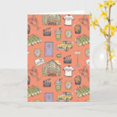 Carte Motif d'icônes colorées AMIS™ (Fleur jaune)