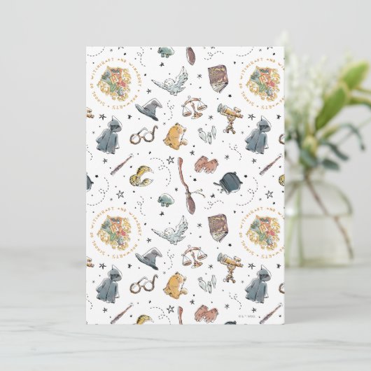 Carte Motif d'icônes HARRY POTTER™ (Debout devant)