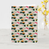 Carte Motif d'illustrations d'amusement de sushi (Fleur jaune)