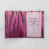 Carte Motif d'impression monogramme rose et noir (Intérieur)