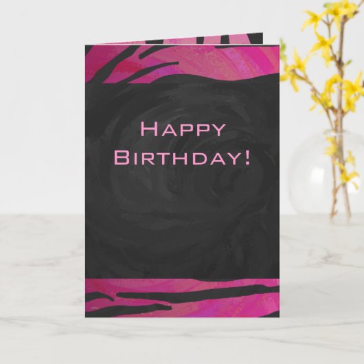 Carte Motif d'impression monogramme rose et noir (Fleur jaune)