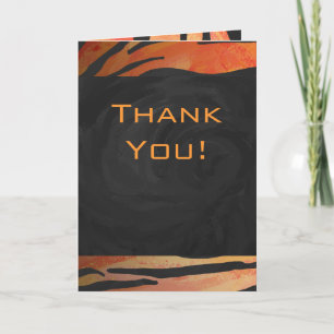 Carte Motif d'impression monogramme Tiger chaud orange e
