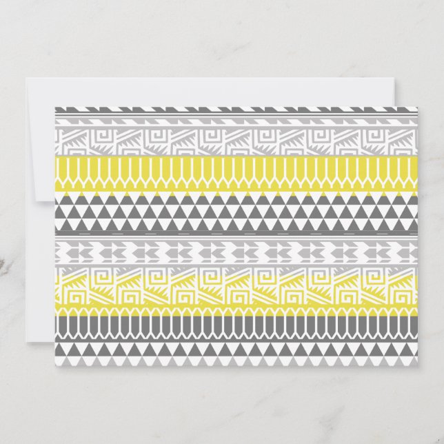 Carte Motif d'impression tribal Aztec Gray Jaune (Devant)