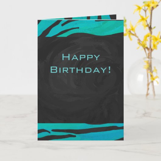 Carte Motif d'impression Turquoise et noir de tigre de m (Fleur jaune)