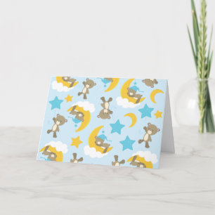 Carte Motif D'Ours, Mignonnes Ours, Nounours, Étoiles