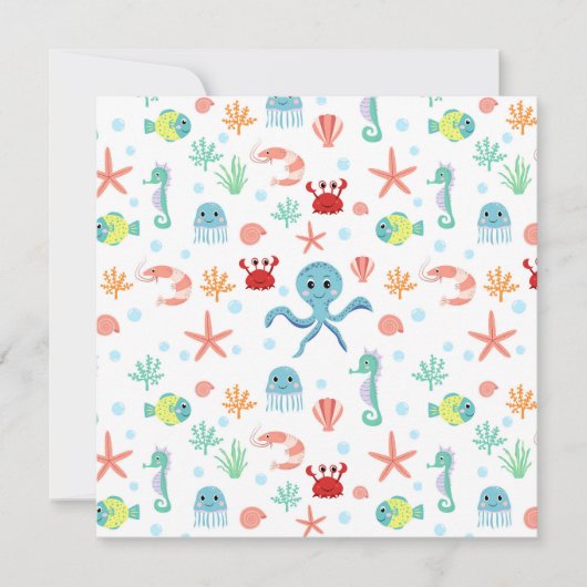 Carte Motif du monde marin (Devant)