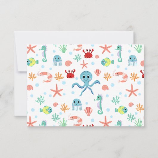 Carte Motif du monde marin (Devant)