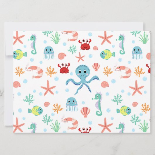 Carte Motif du monde marin (Devant)