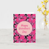 Carte Motif du timbre de la Saint Valentin rose rétro (Fleur jaune)