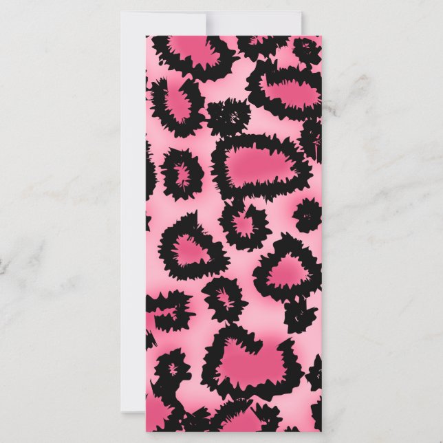 Carte Motif Empreinte de léopard rose et noir. (Devant)