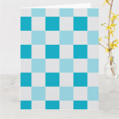 Carte Motif en damier blanc et bleu (Fleur jaune)