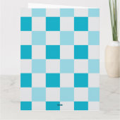Carte Motif en damier blanc et bleu (Dos)