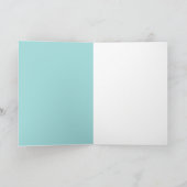 Carte Motif feuille Turquoise sur blanc vertical violet (Intérieur)