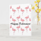 Carte Motif flamant rose pour une retraite heureuse (Fleur jaune)