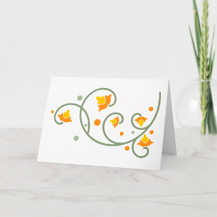 Carte Motif floral avec Fleur orange et jaune