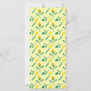 Carte Motif floral avec rose jaune et fleurs de tulipe