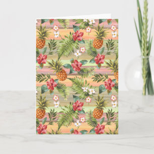 Carte Motif floral coloré à ananas tropical