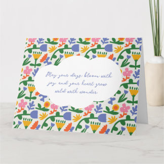 Carte Motif floral de printemps amusant