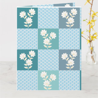 Carte Motif floral élégant à carreaux sans couture