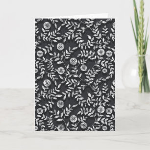 Carte Motif floral élégant sur tableau noir
