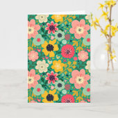 Carte Motif floral funky (Fleur jaune)