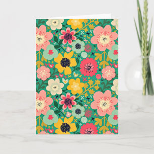 Carte Motif floral funky